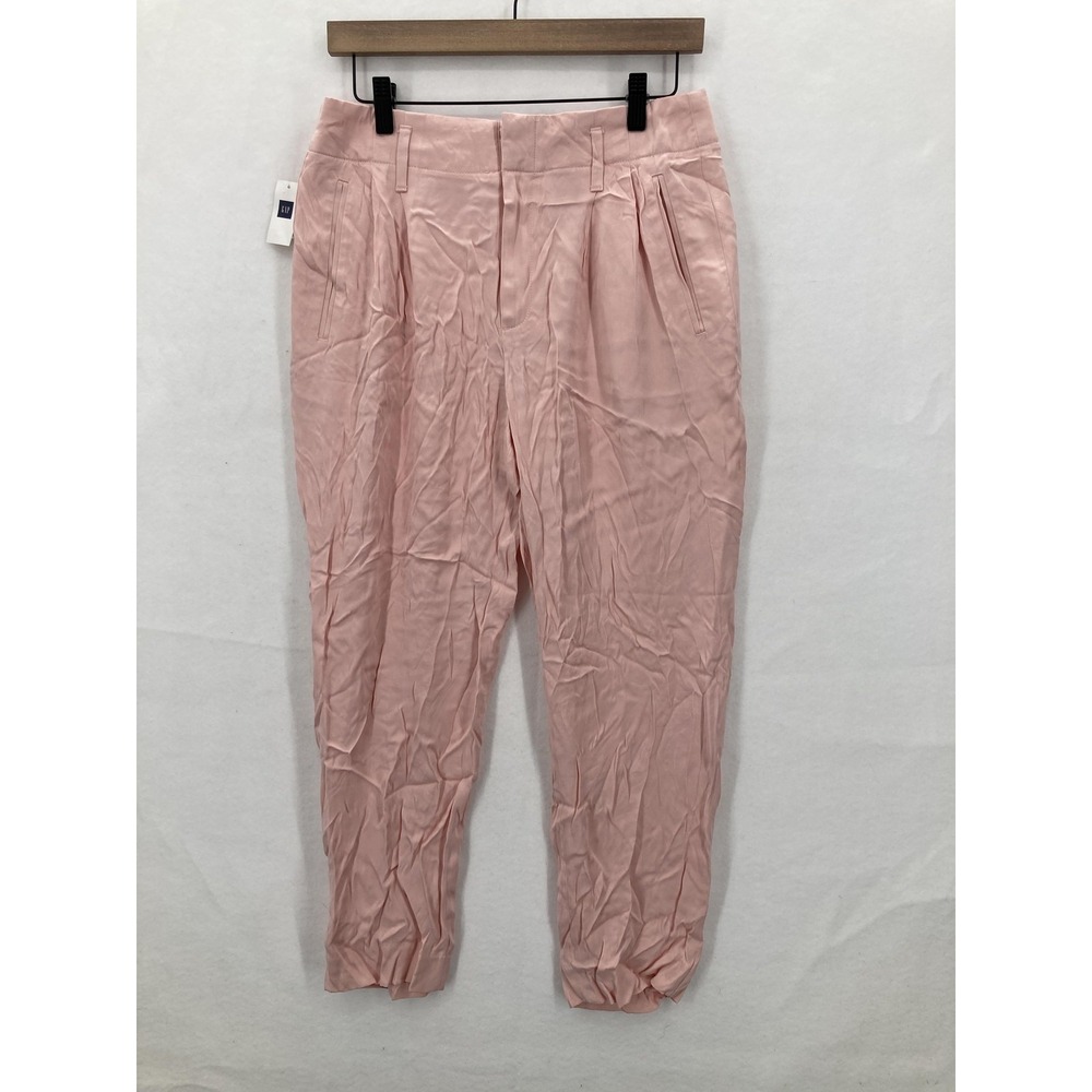 GAP Drapey Trouser Pants Womens 6 Pink Evening Sand Rayon Tapered Feminine NWT